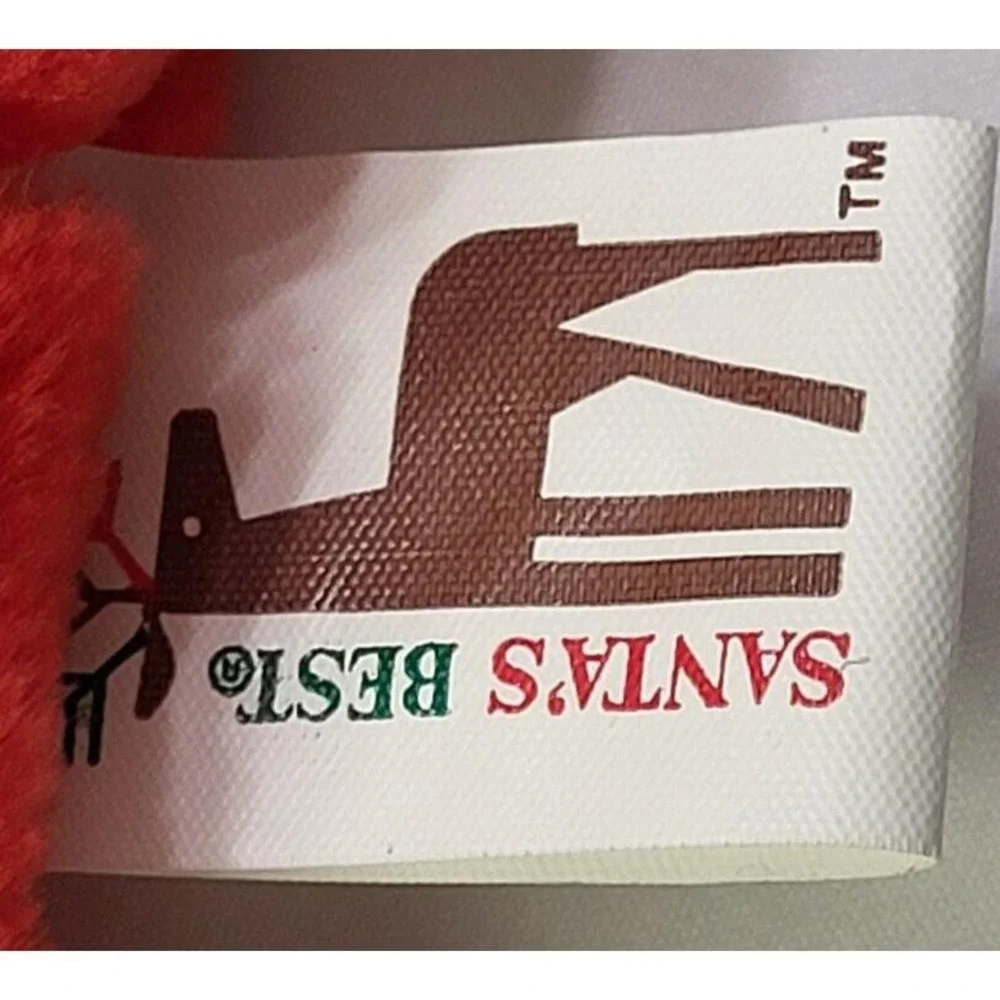 Vintage Santa's Best Christmas Stocking  Brown Teddy Bear with Candy Cane Plush